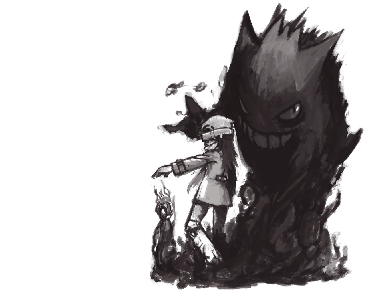 Gengar and trainer sketch