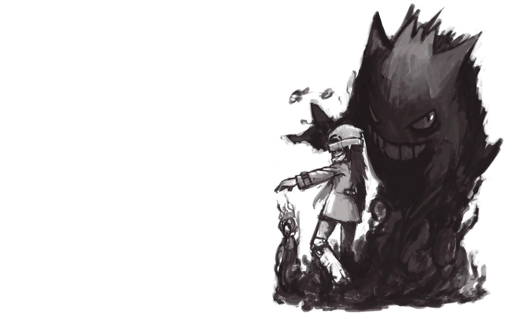 Gengar and trainer sketch