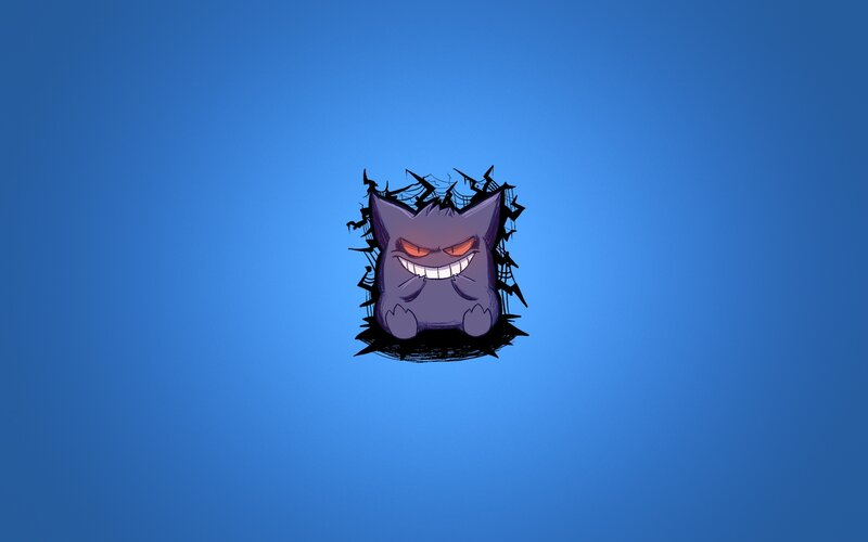 Gengar Character — Blue, Menacing