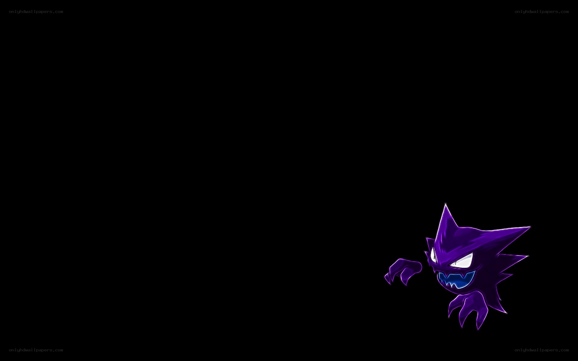 Gengar character on black background