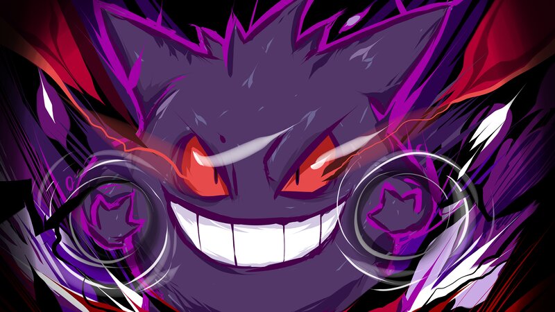 Gengar Character — Purple, Dramatic, Digital Art