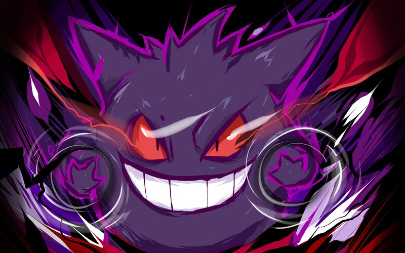 Gengar Character — Purple, Intense