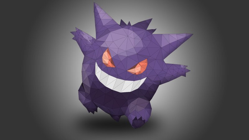 Gengar Character — Purple, Playful, 3d Render