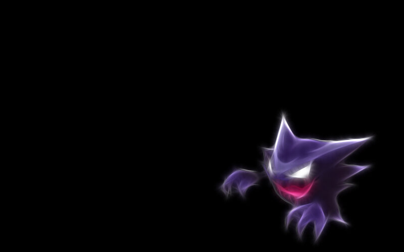 Gengar glowing in darkness