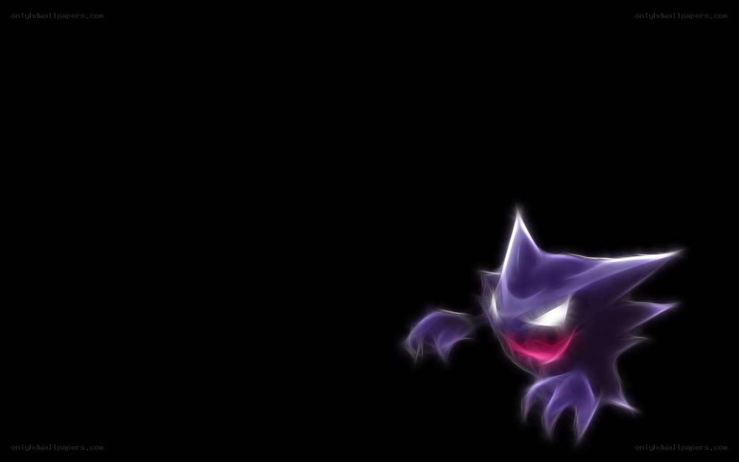 Gengar glowing in darkness
