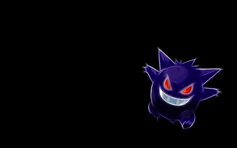 Gengar glowing on black