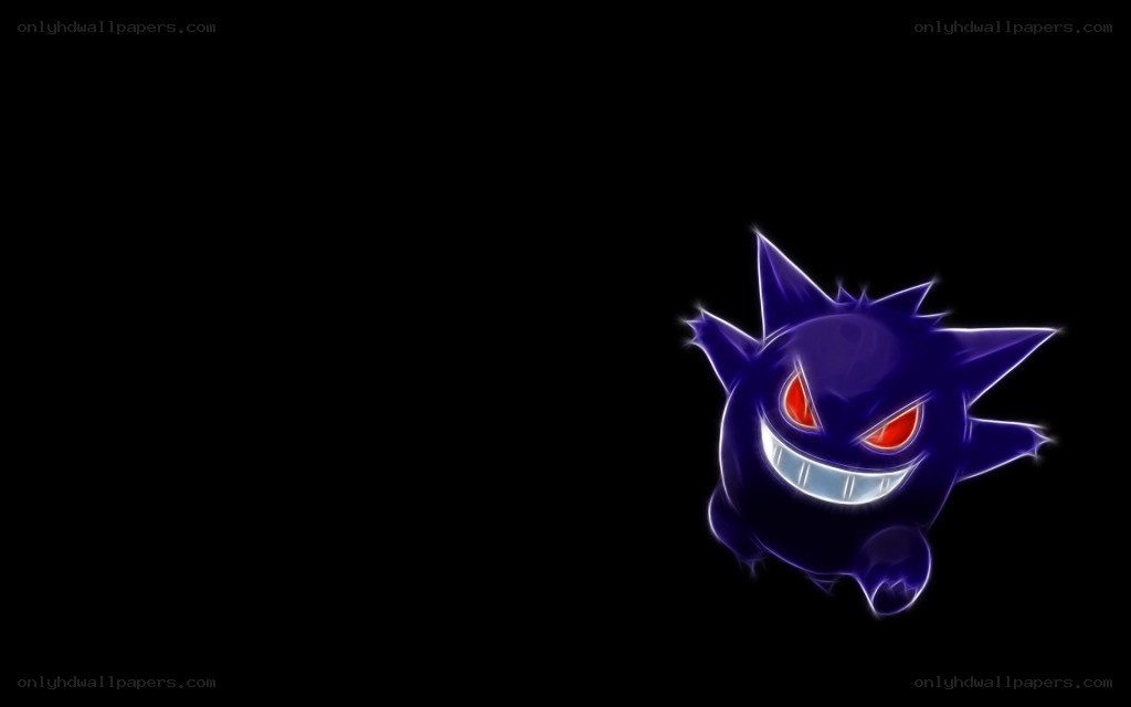 Gengar glowing on black