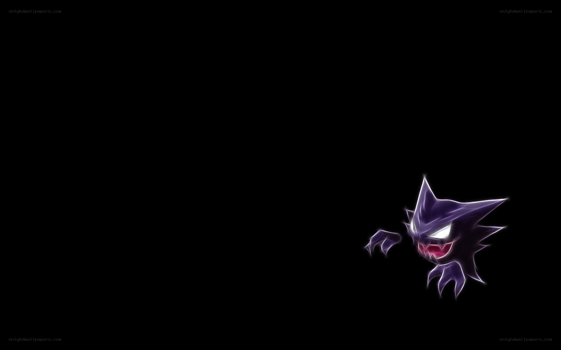 Gengar glowing on black