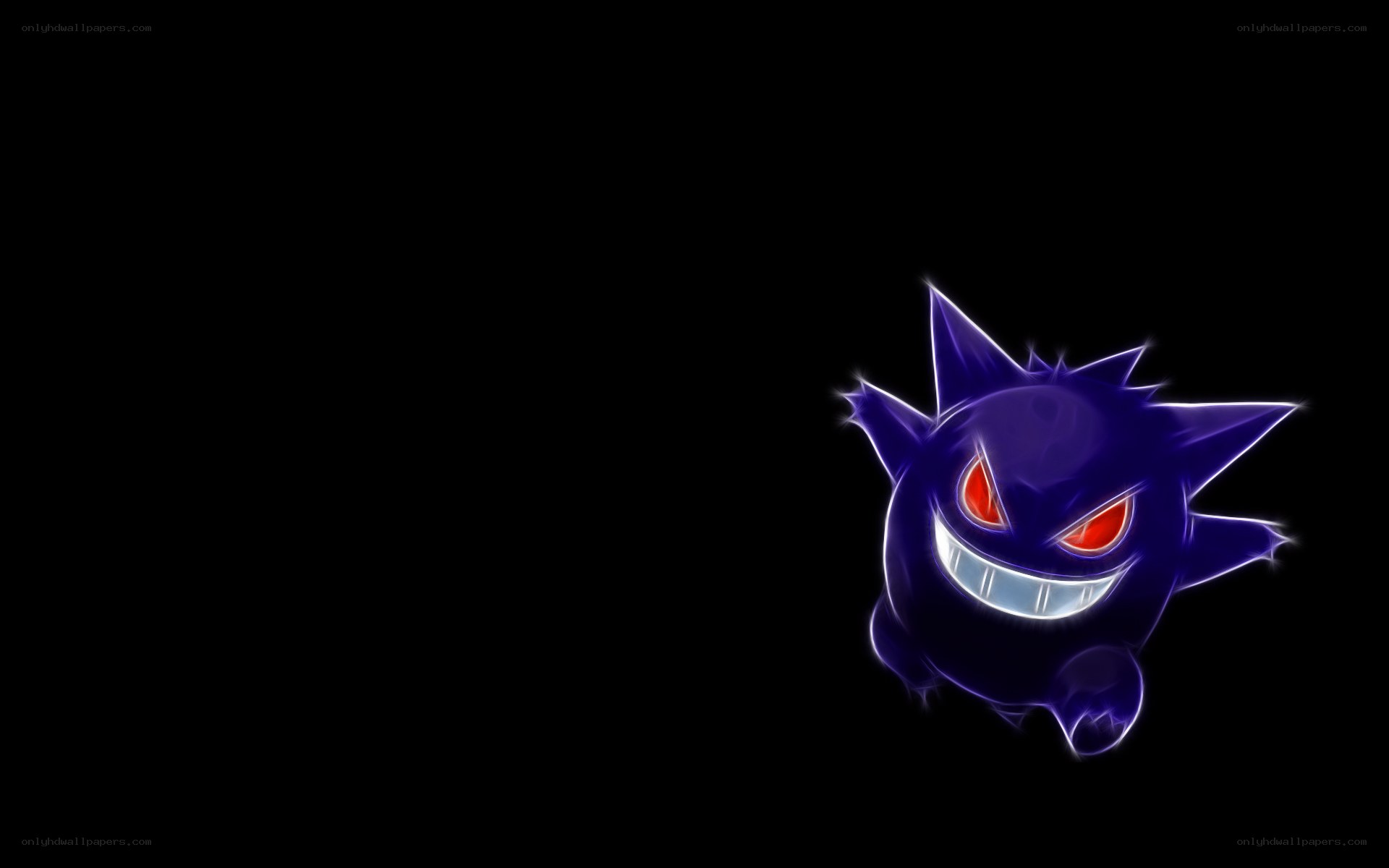 Gengar glowing on black