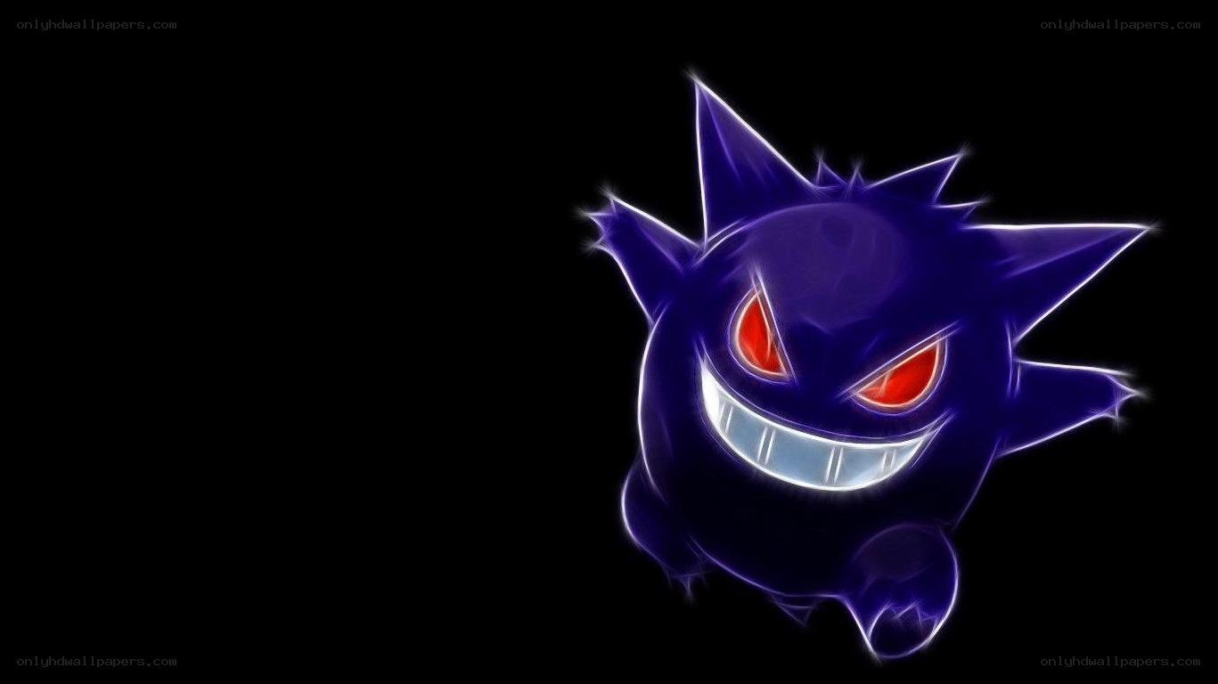 Gengar glowing on black