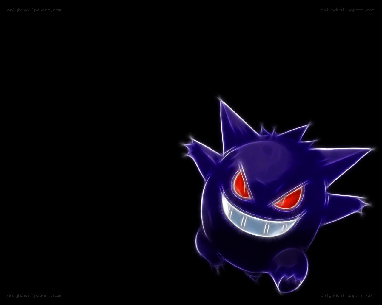 Gengar glowing on black