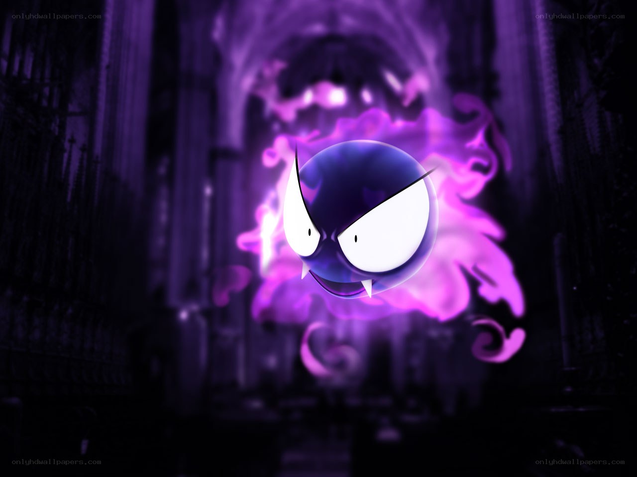 Gengar in a dark cathedral