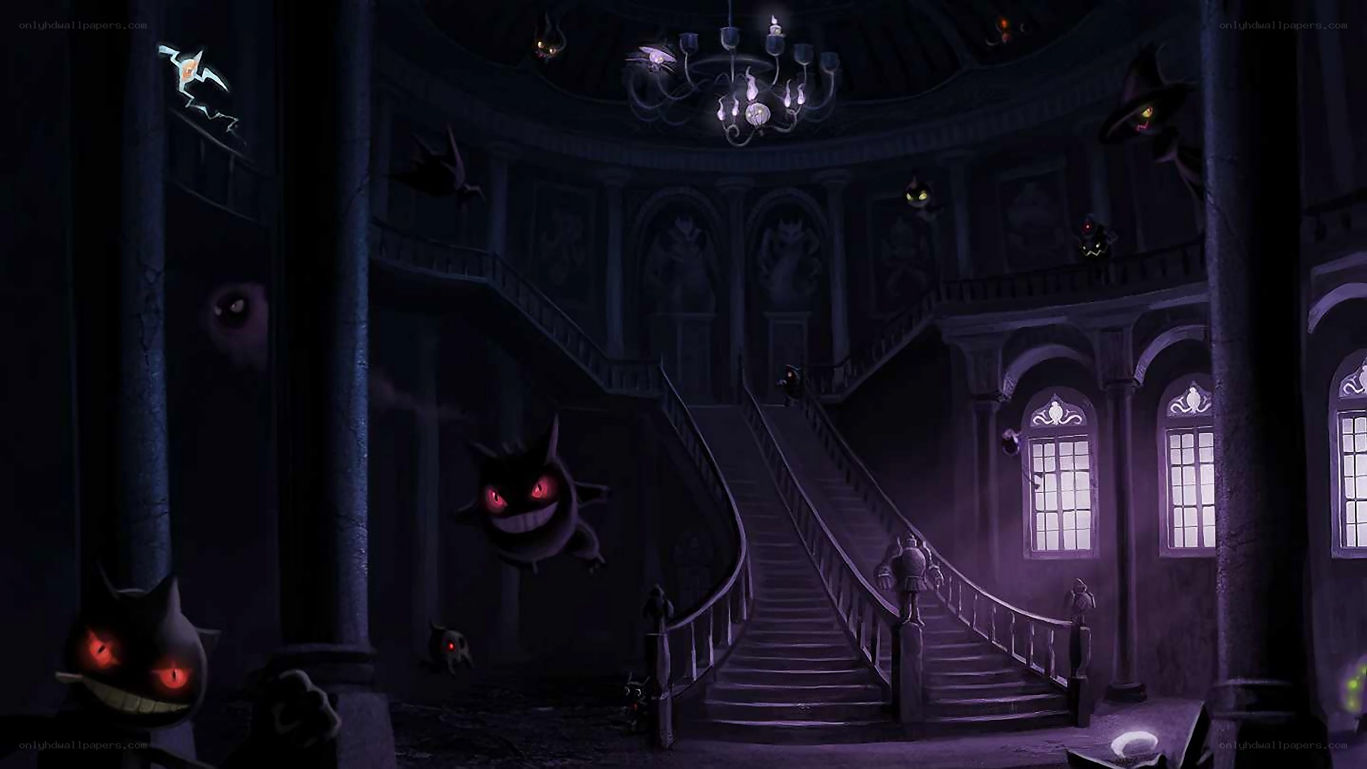 Gengar in a haunted mansion