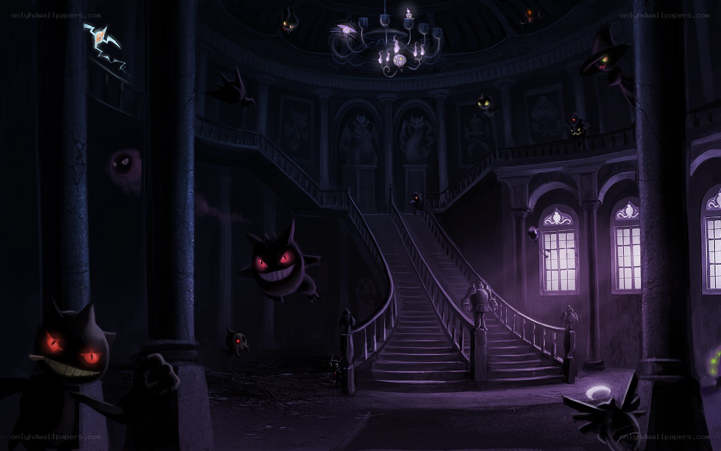 Gengar in a haunted mansion