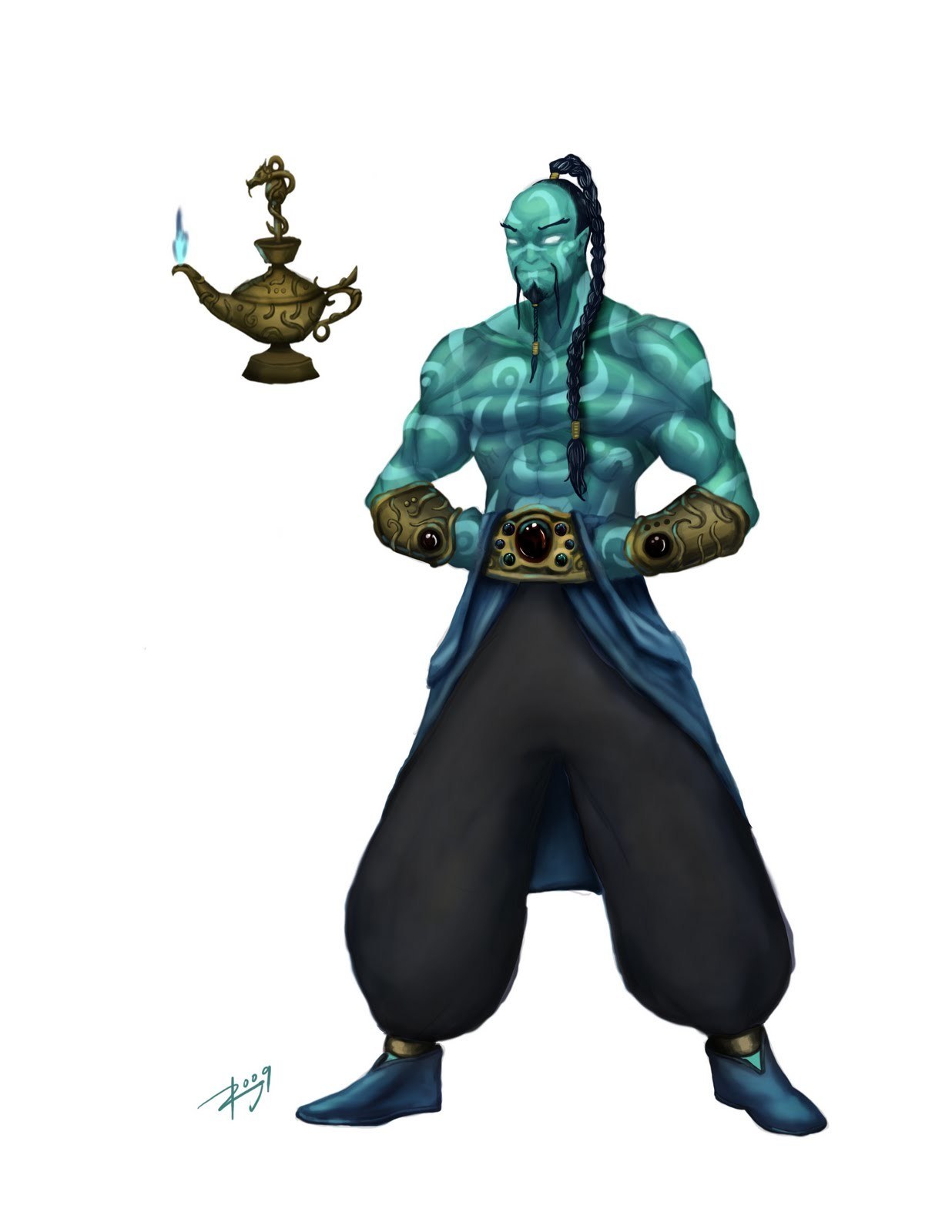 genie character with lamp