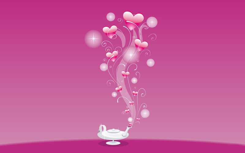 Genie Lamp with Hearts — Pink