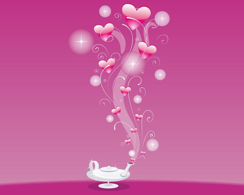 Genie Lamp with Hearts