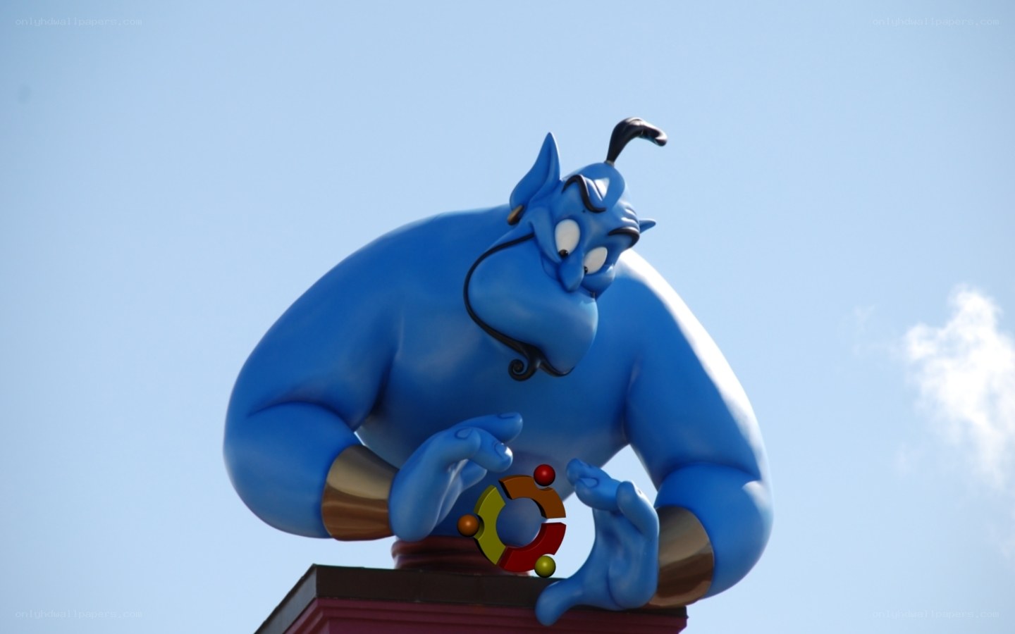 Genie statue at Disney park