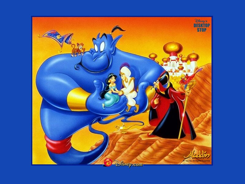 Genie with Aladdin and Jasmine