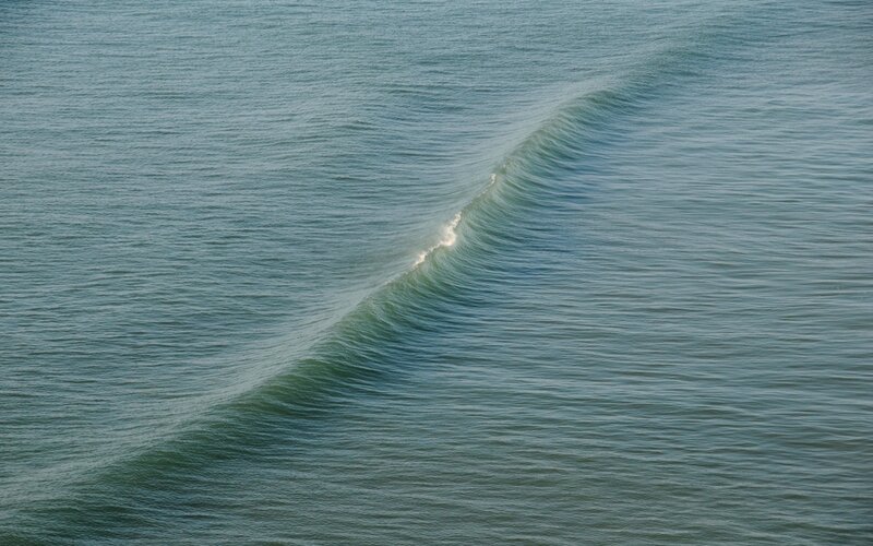 gentle ocean wave from above