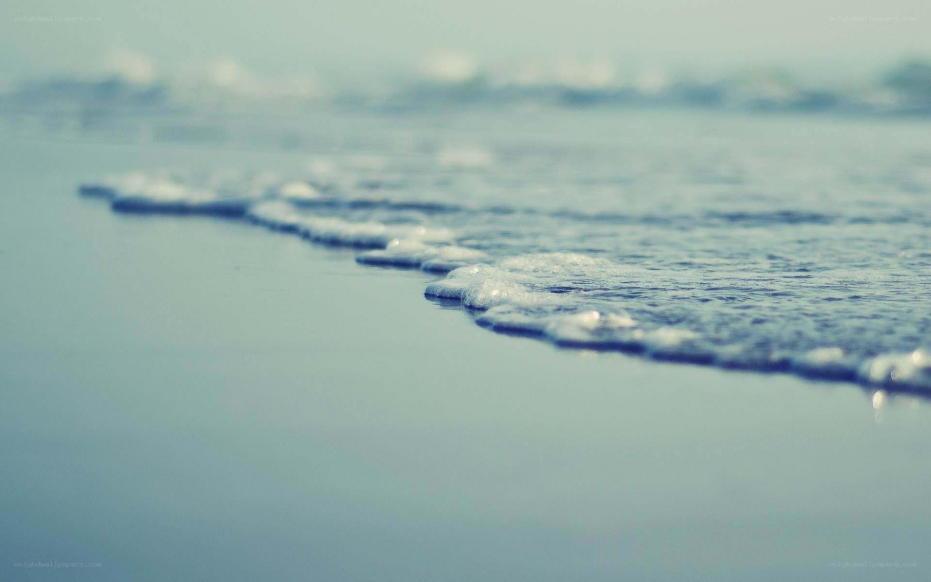 gentle waves on a calm beach