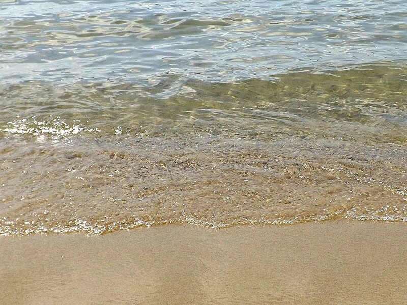 Gentle Waves on Sandy Beach — Brown