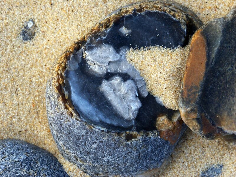 Geode on sandy beach