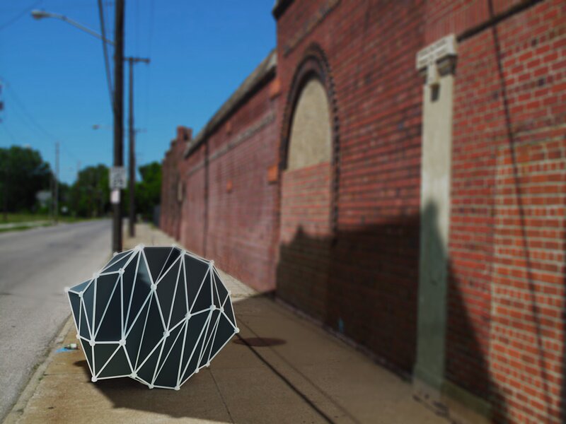 Geodesic Dome Sculpture — Black