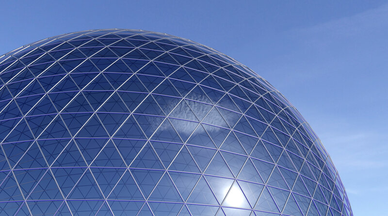 Geodesic Dome Structure — Blue, Serene