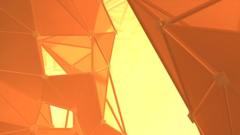 Geodesic Dome Structure — Orange