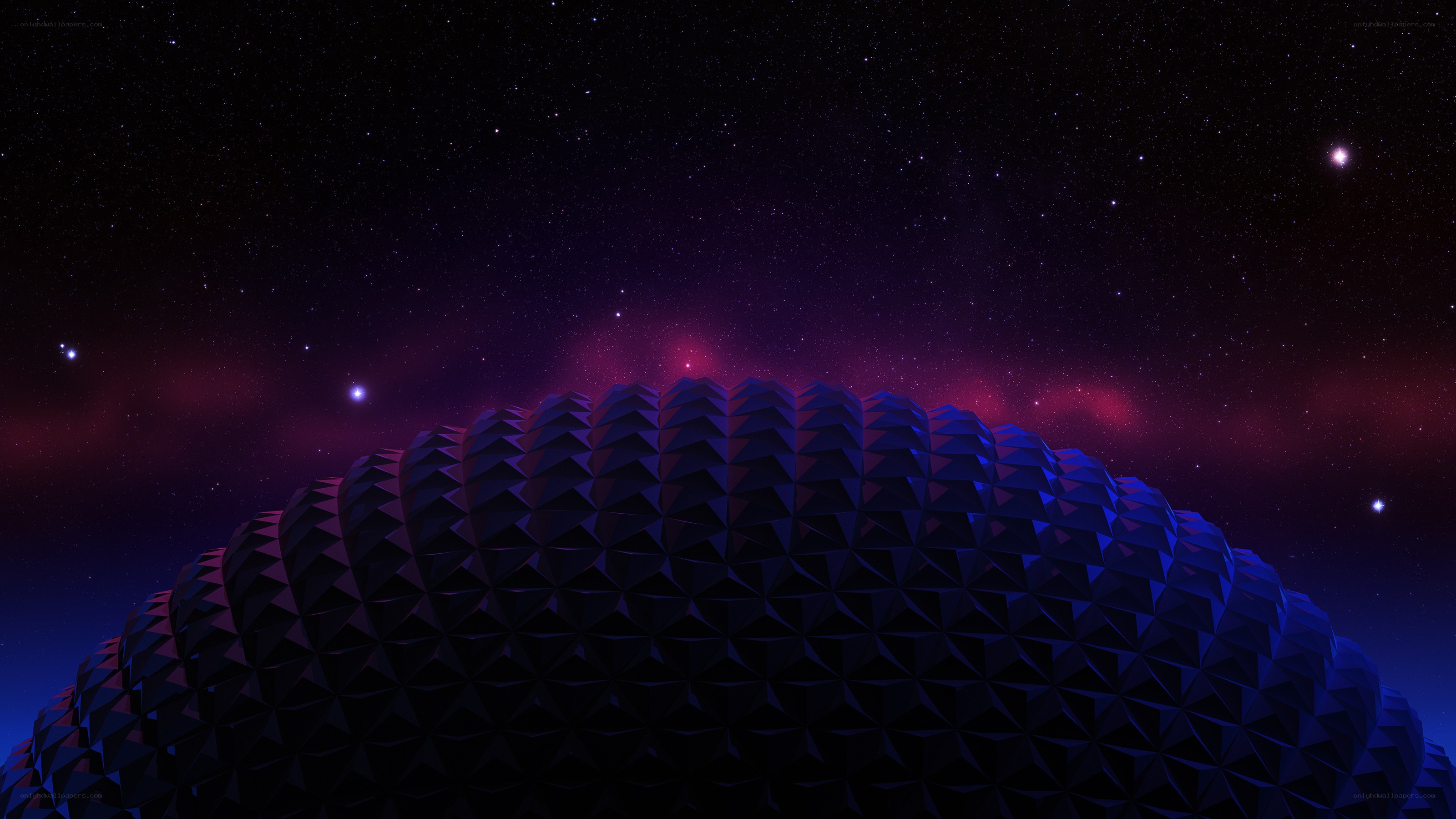 geodesic dome under starry sky