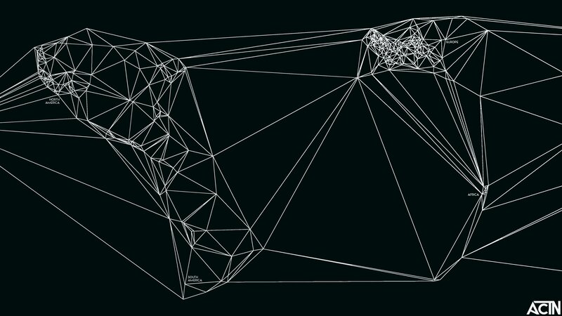 Geographic Network Map — Black