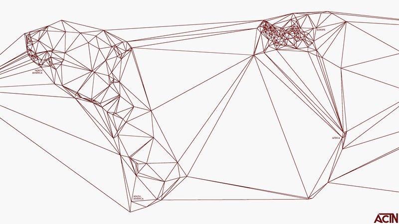 Geographic Network Map — Red
