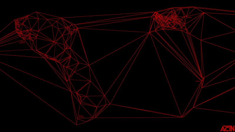 Geographic Wireframe Map
