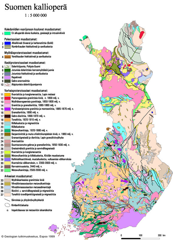 Geological map of Finland