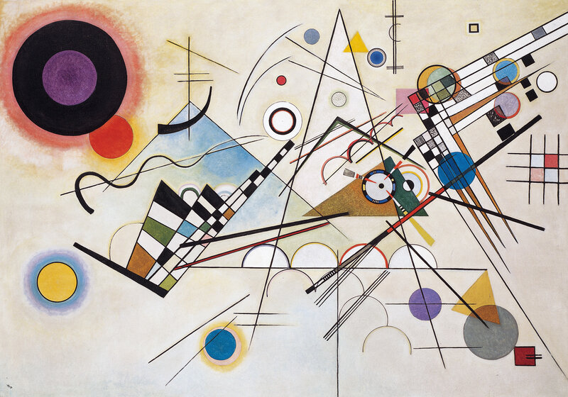 Geometric Abstract Composition — Beige