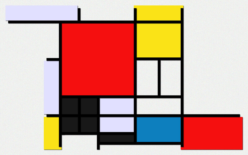 Geometric Abstract Composition — Red