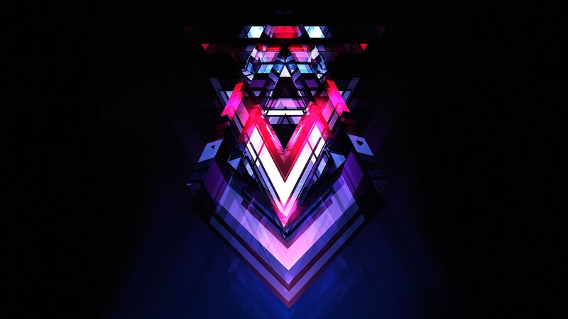Geometric Abstract Design — Purple