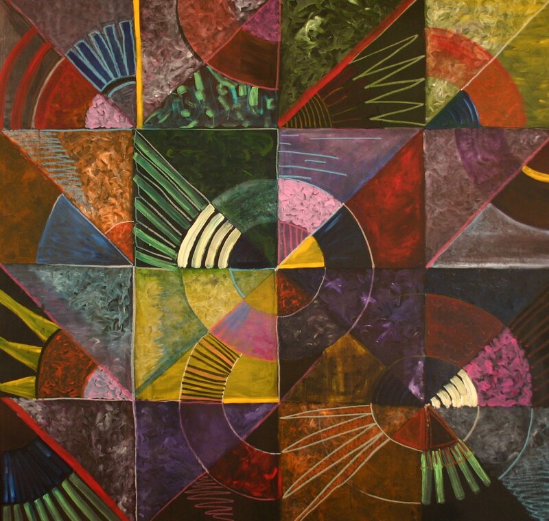 Geometric Abstract Painting — Green
