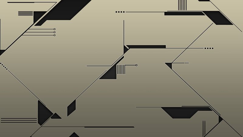 Geometric Abstract Pattern — Beige, Neutral, Lines, Shapes, Circles, Black