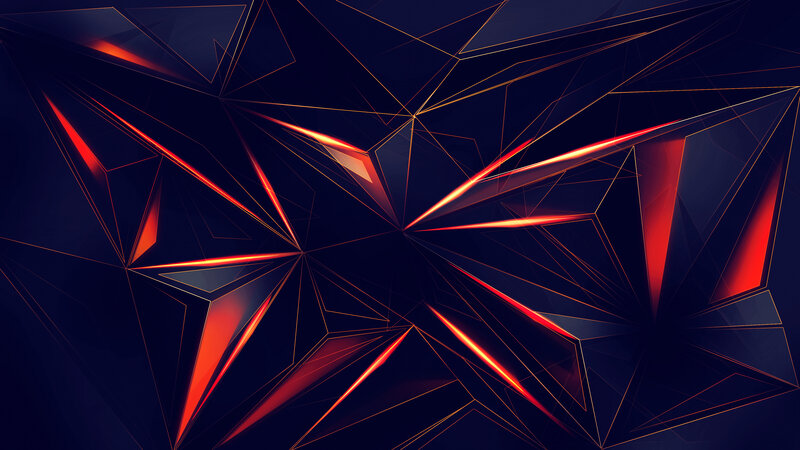 Geometric Abstract Pattern — Black, Dramatic, Digital Art