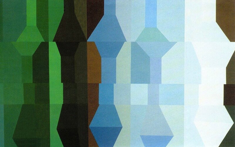 Geometric Abstract Pattern — Green, Calm, Green Shapes