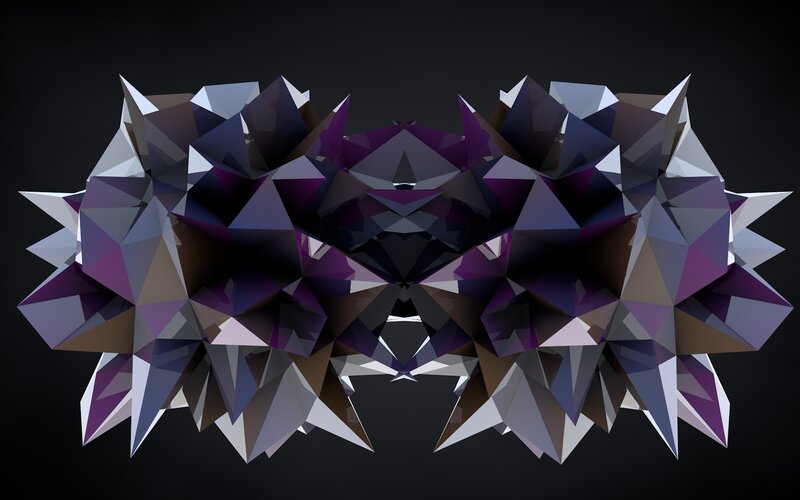 Geometric Abstract Sculpture — Purple