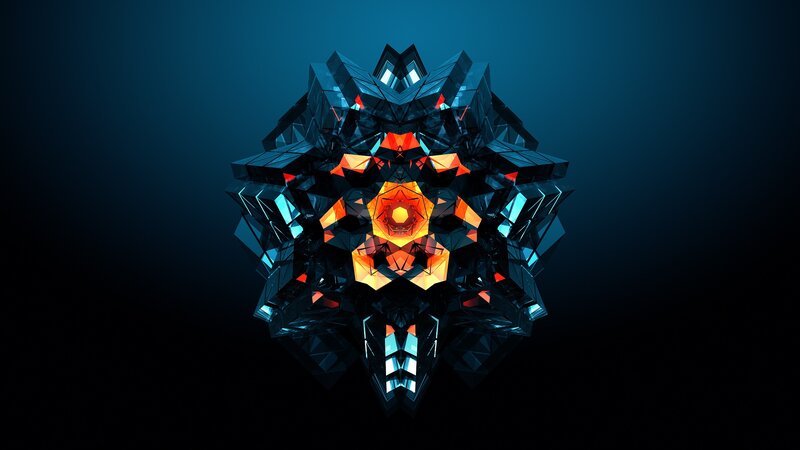 Geometric Abstract Shape — Blue