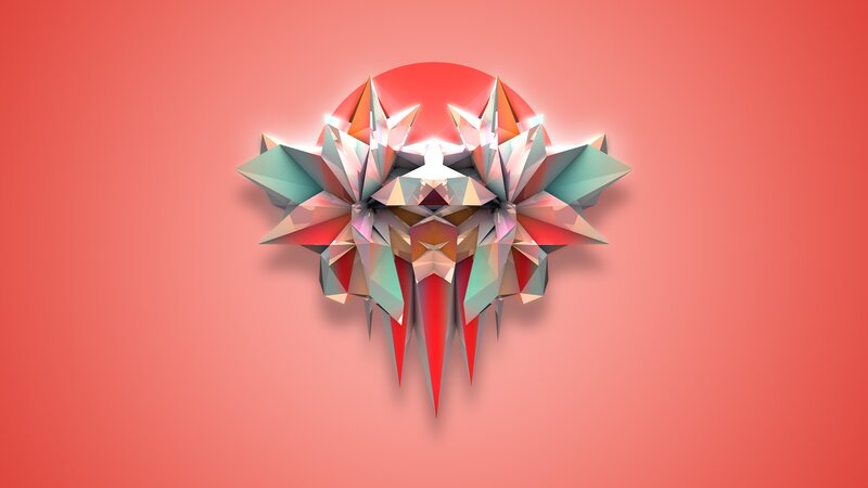Geometric Abstract Shape — Red