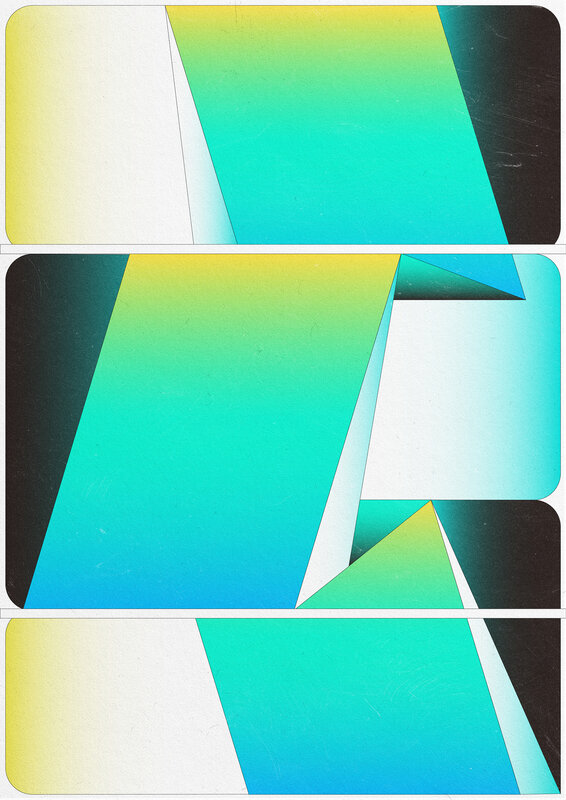 Geometric Abstract Shapes — Cyan