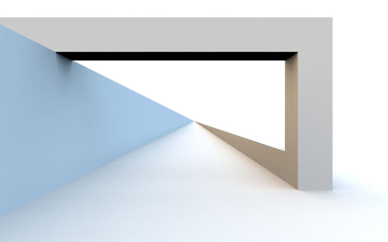 Geometric Abstract Structure — White
