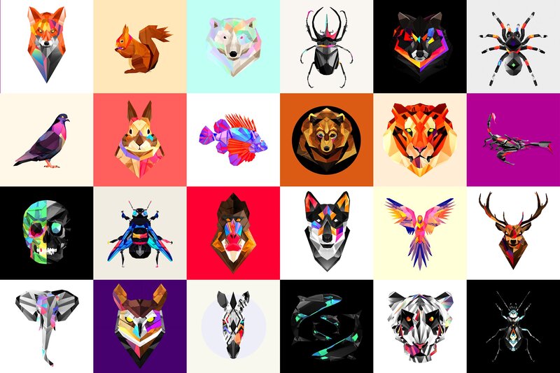 Geometric Animal Portraits
