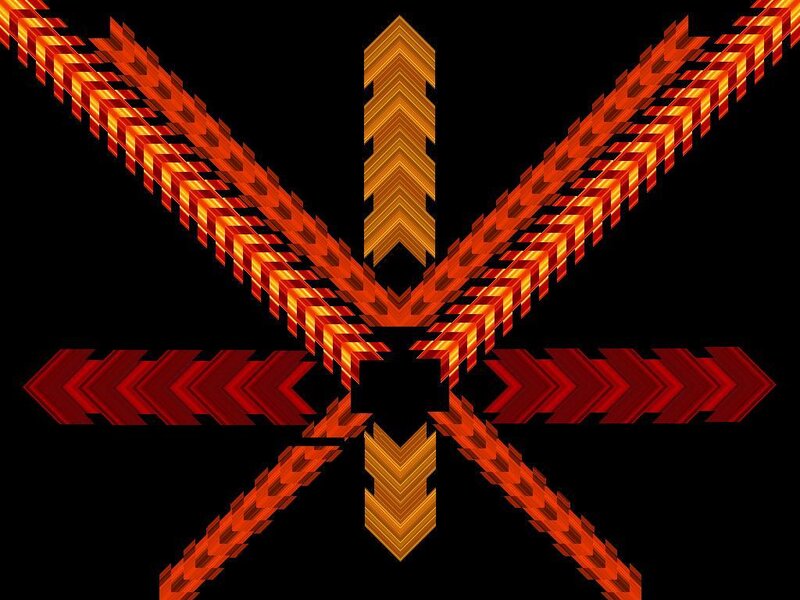 Geometric Arrow Pattern — Red