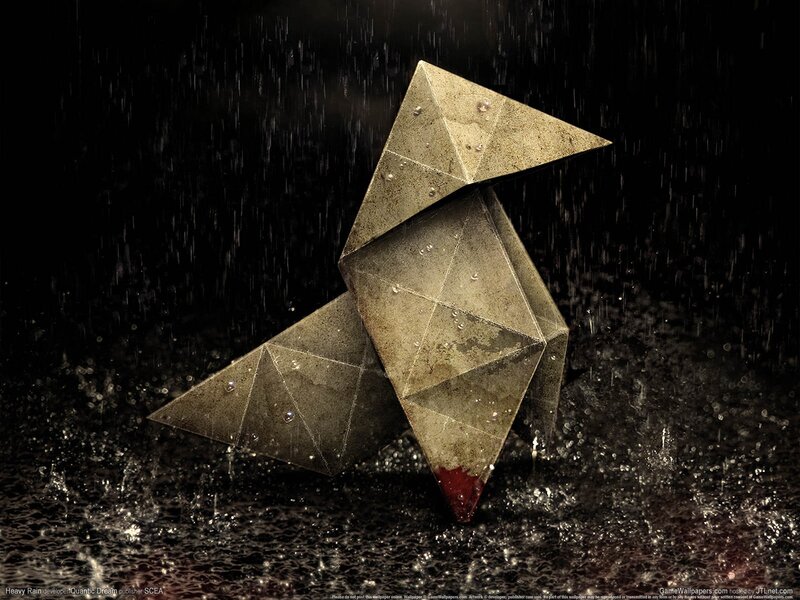 Geometric Bird in Rain